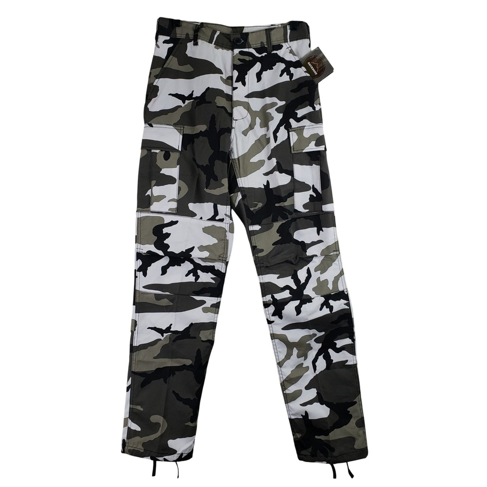 Backbone Cargo Pants Mens S White Grey Black Camo Streetwear Gorpcore